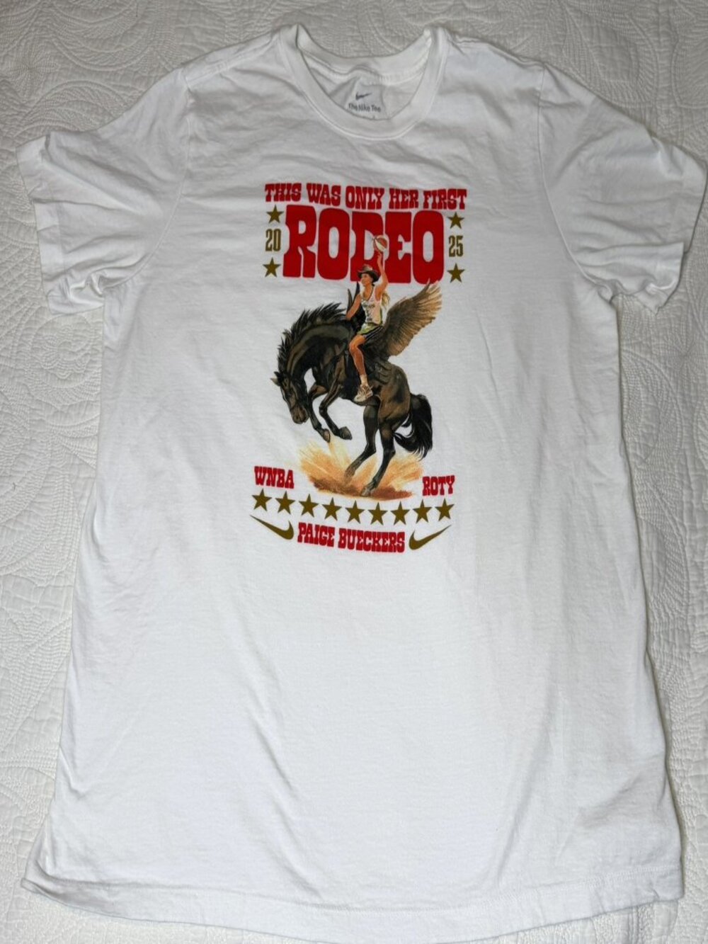 Nike Paige Bueckers WNBA ROTY Rodeo Tee White L